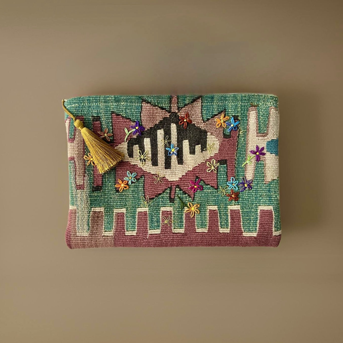 Golden Flower Clutch