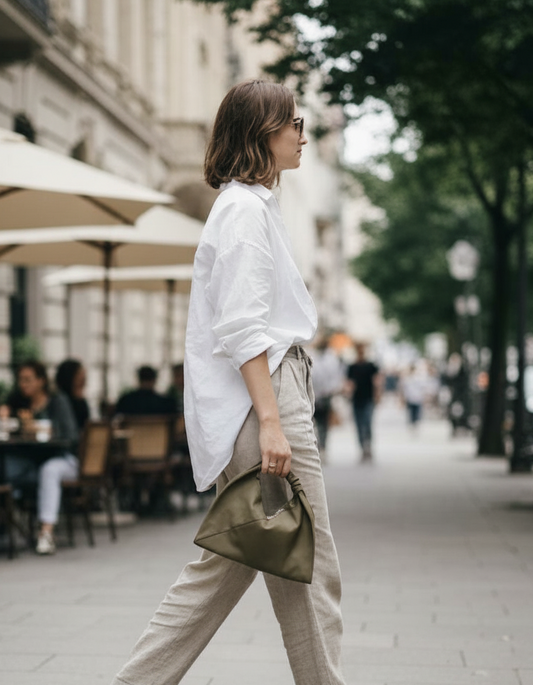 Olive Green Origami Bag - Mini