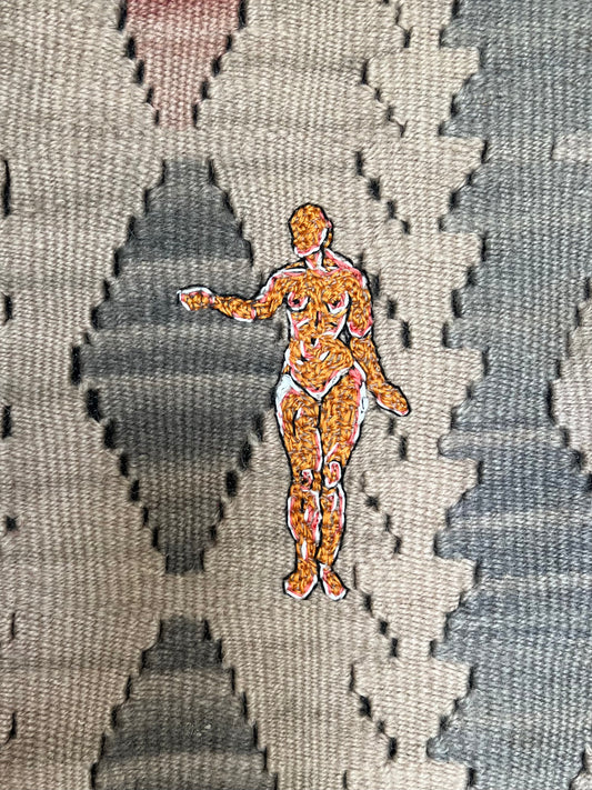 a woman, a man, and two roses.