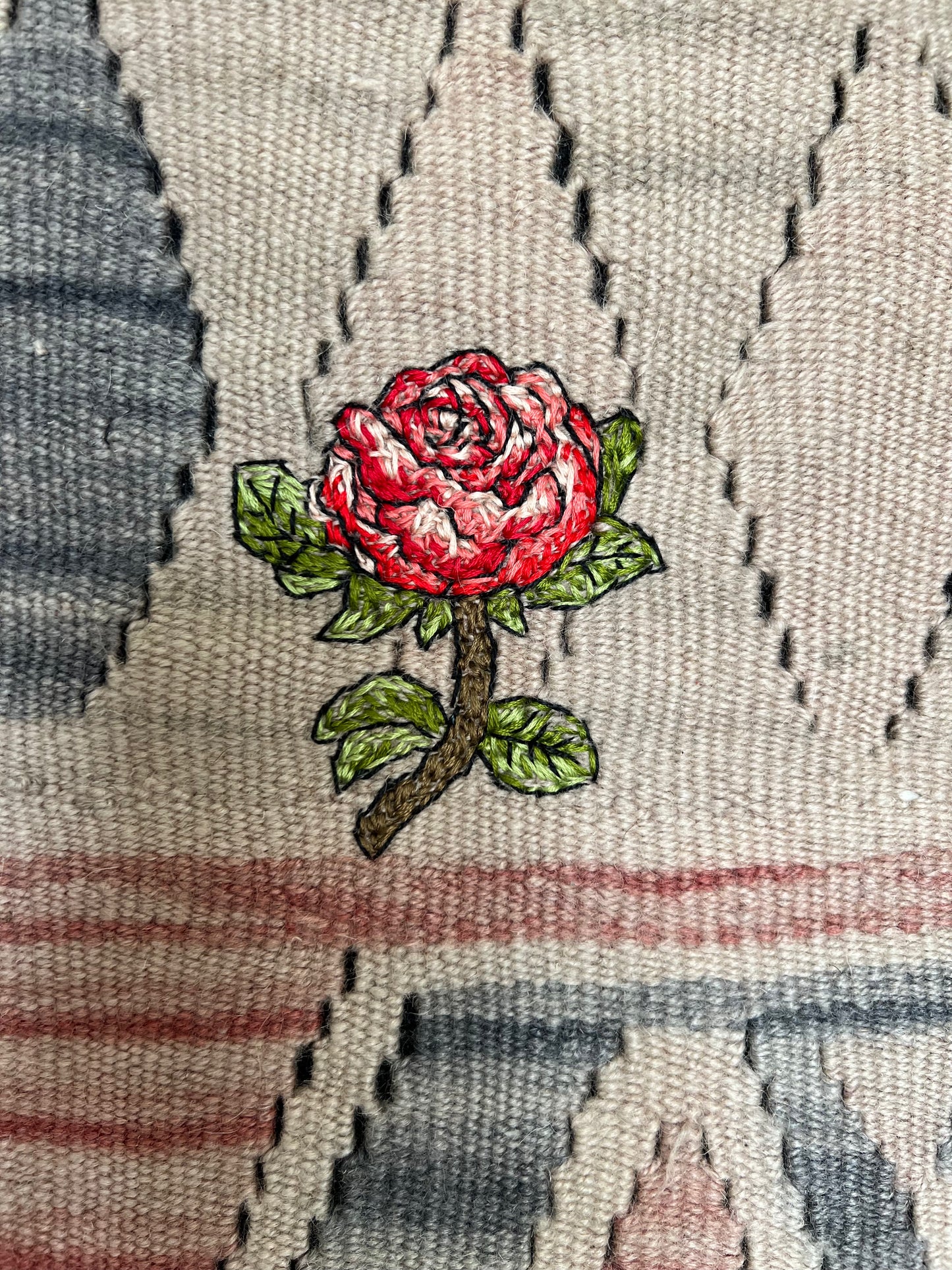 a woman, a man, and two roses.