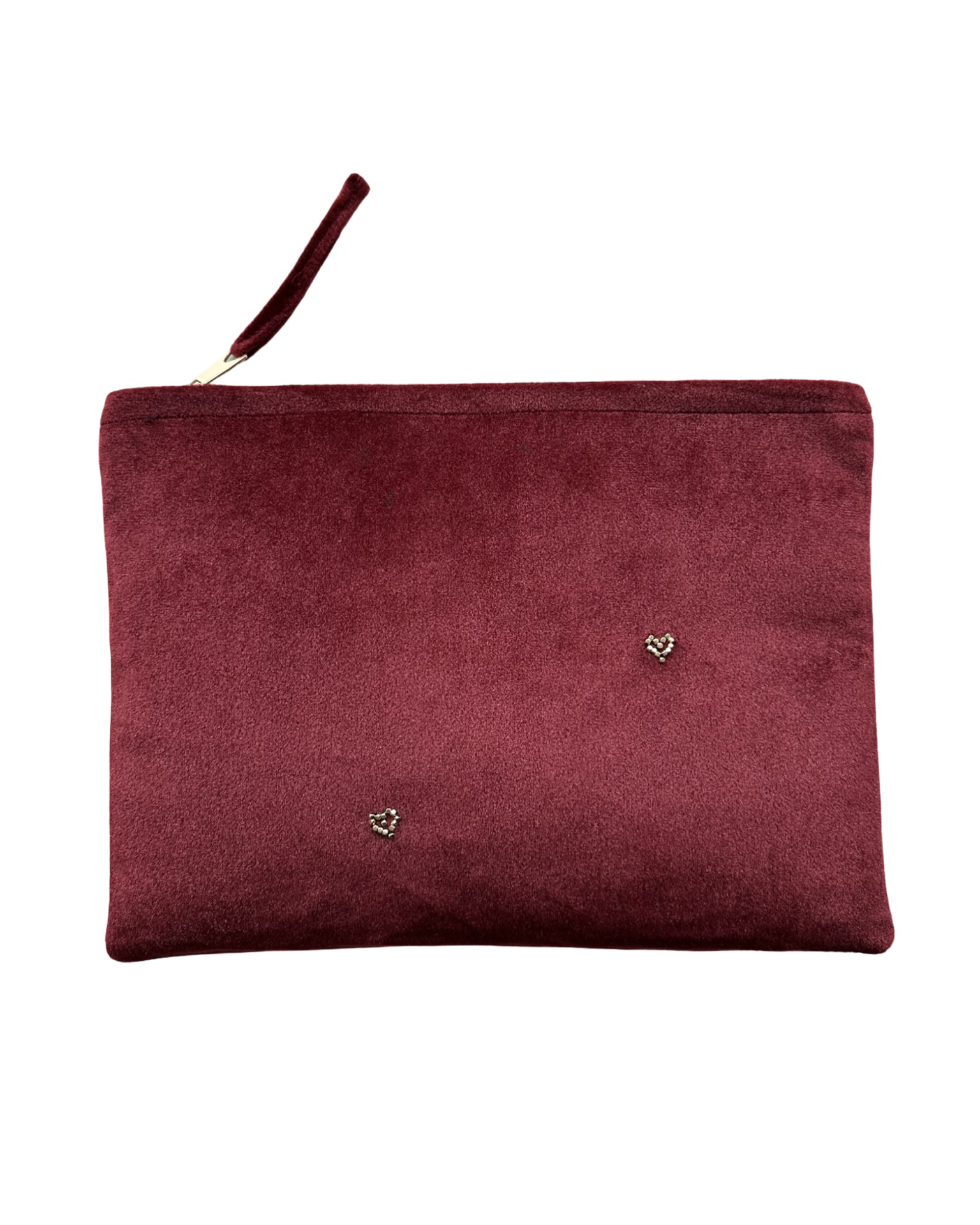 Burgundy velvet clutch handmade in Turkey by Esra Kayıra brand
