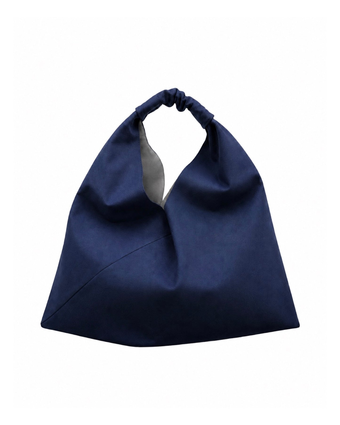 Navy, midi size canvas origami bag made in Turkey, by Esra Kayira brand. 