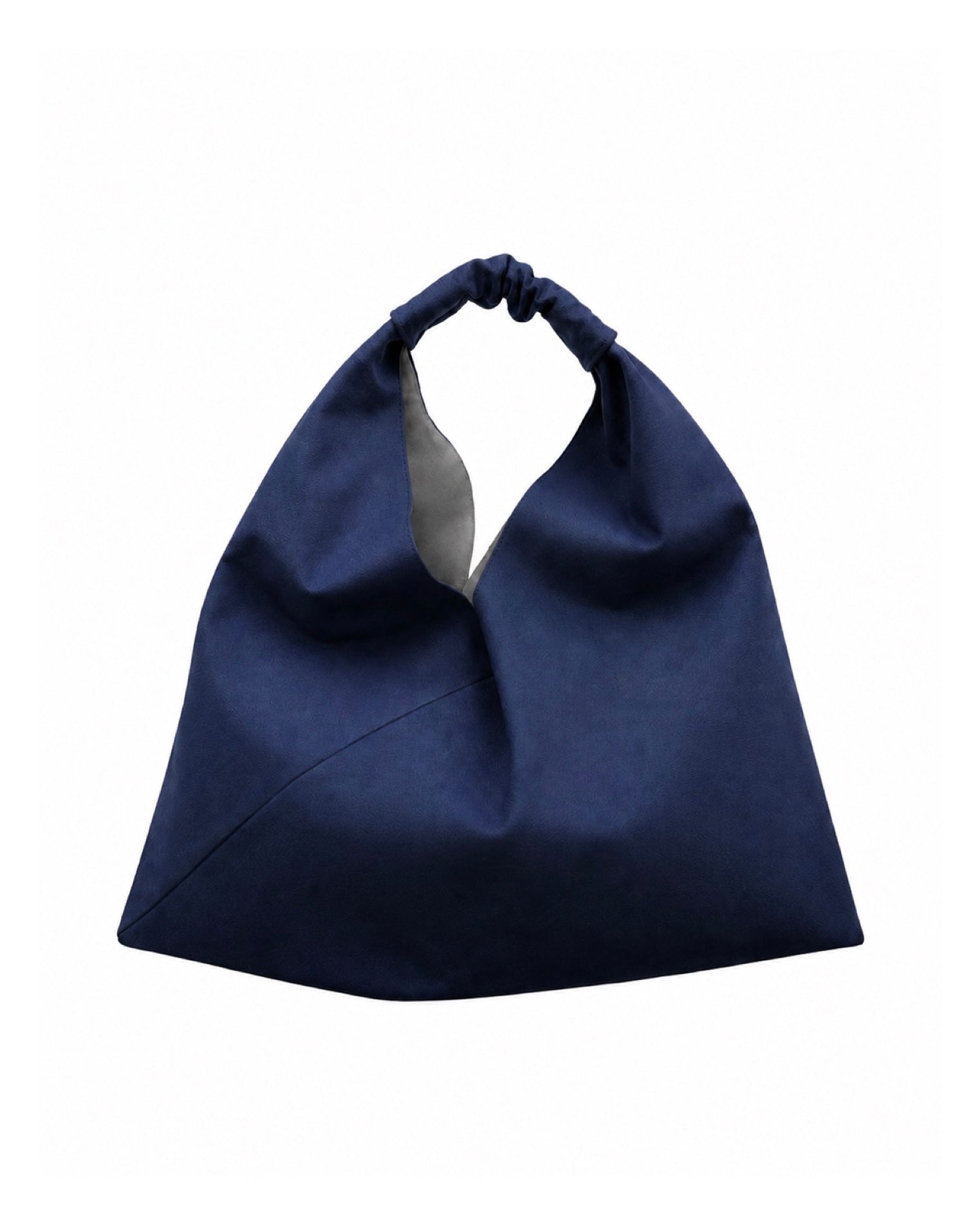 Navy, midi size canvas origami bag made in Turkey, by Esra Kayira brand. 