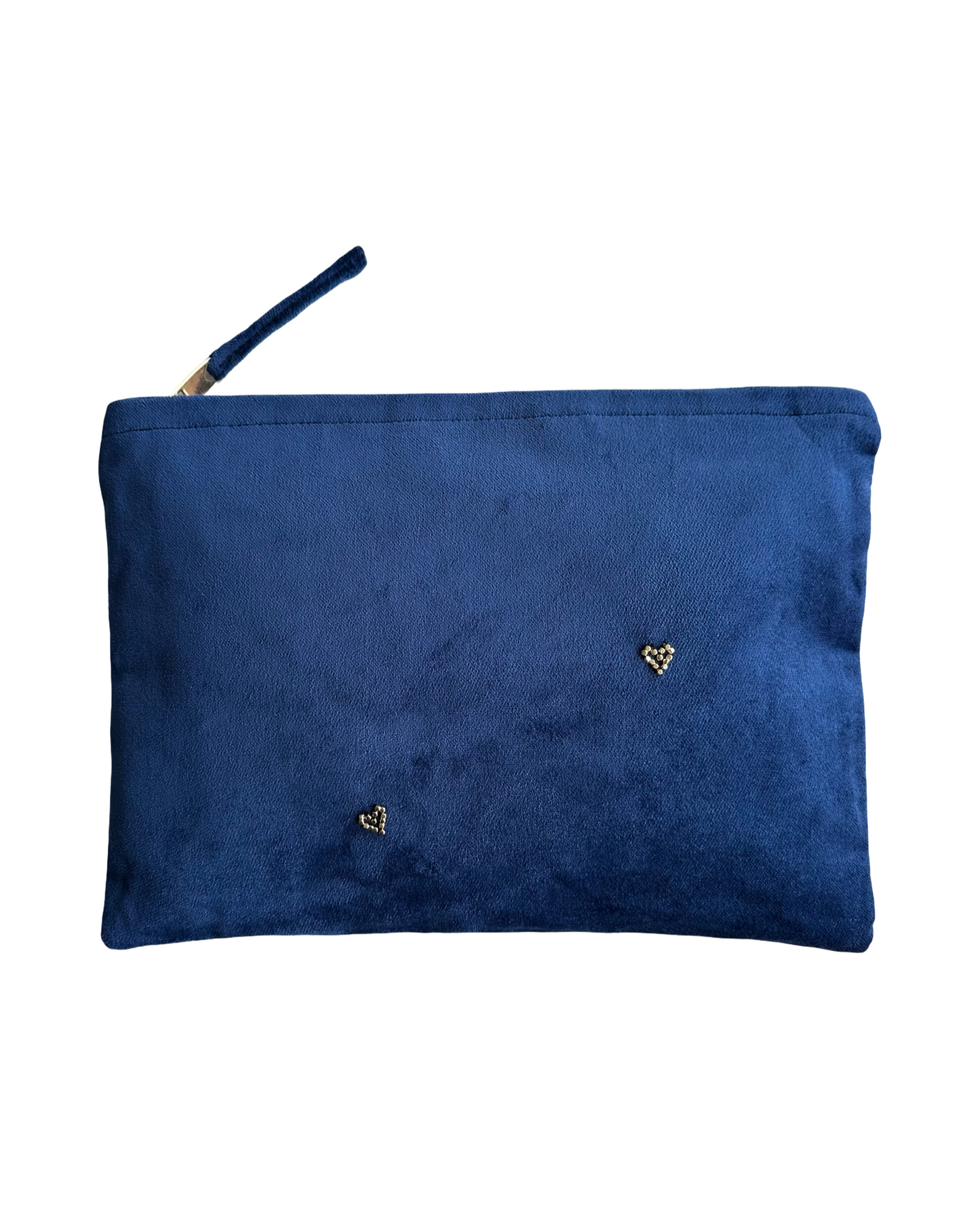 Navy velvet clutch handmade in Turkey by Esra Kayıra
